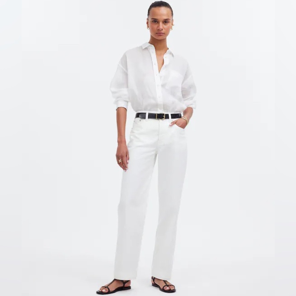 Madewell • NWT • Low Slung Straight Jeans in Tile White NQ164